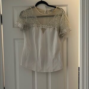 Elegant Cream Lace Women's Top